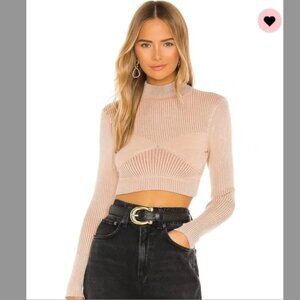 NBD Midori Cropped Nude Turtleneck